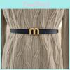 Minimalist Fashionable Womens Genuine Leather Belt Mshaped Metal Buckle Belt