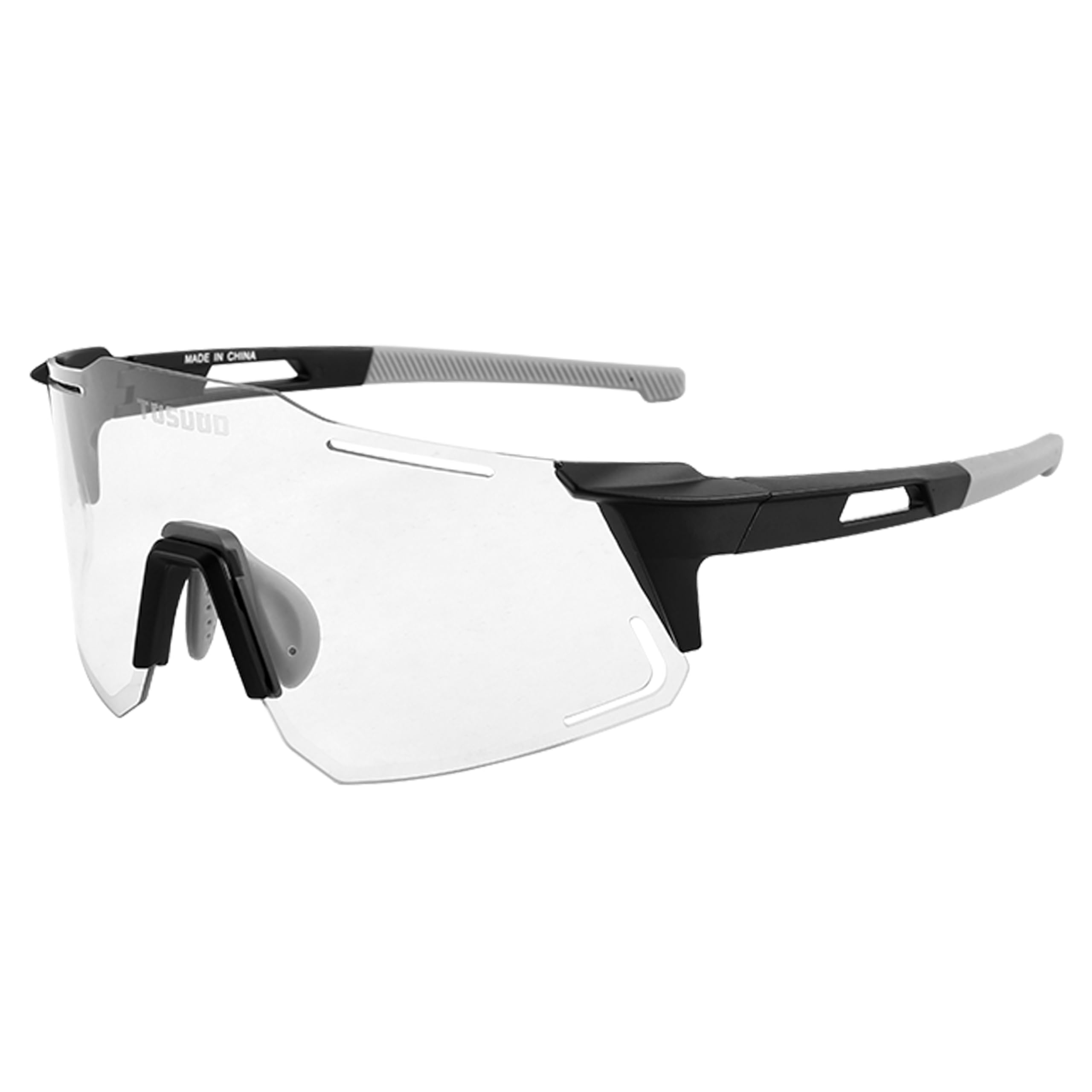 Tosuod Photochromic Sports UV400 UV Lightweight Wide PC Adjustable Nose Prescription Lens Suitable for and Outdoor [TOSUOD] Sunglasses, Sunglasses,