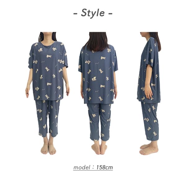 Stream Market Women's Summer Loungewear Set, Cool to the Touch, Stylish and Cute, Panda Design (WE-232-D)