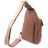 Praktische Damen-Umhängetasche mit einem Schultergurt aus grobnarbigem Ökoleder VINTAGE Bag 22764 Braun
