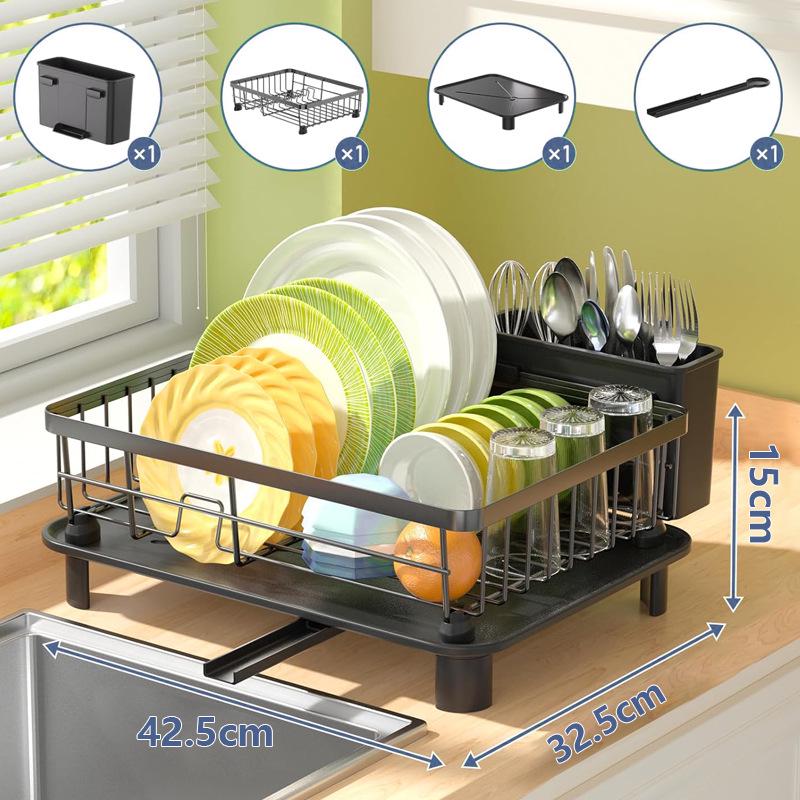 Japanese Kitchen Sink Drainer Rack for Bowls and Chopsticks with Drain Board