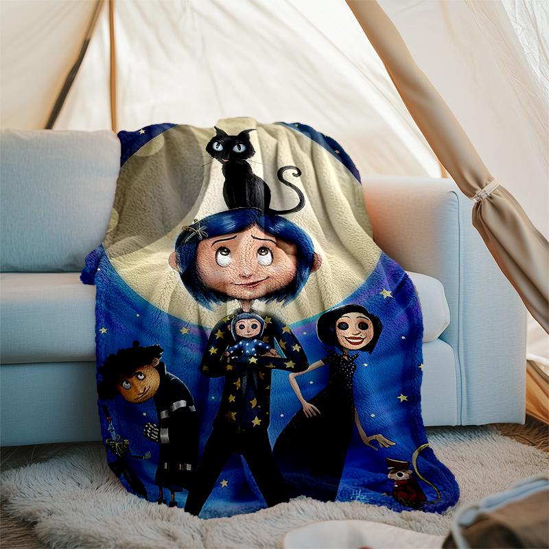 Coraline printed throw blanket—soft,warm;versatile blanket for all seasons—perfect as &air-conditioning throw,nap blanket