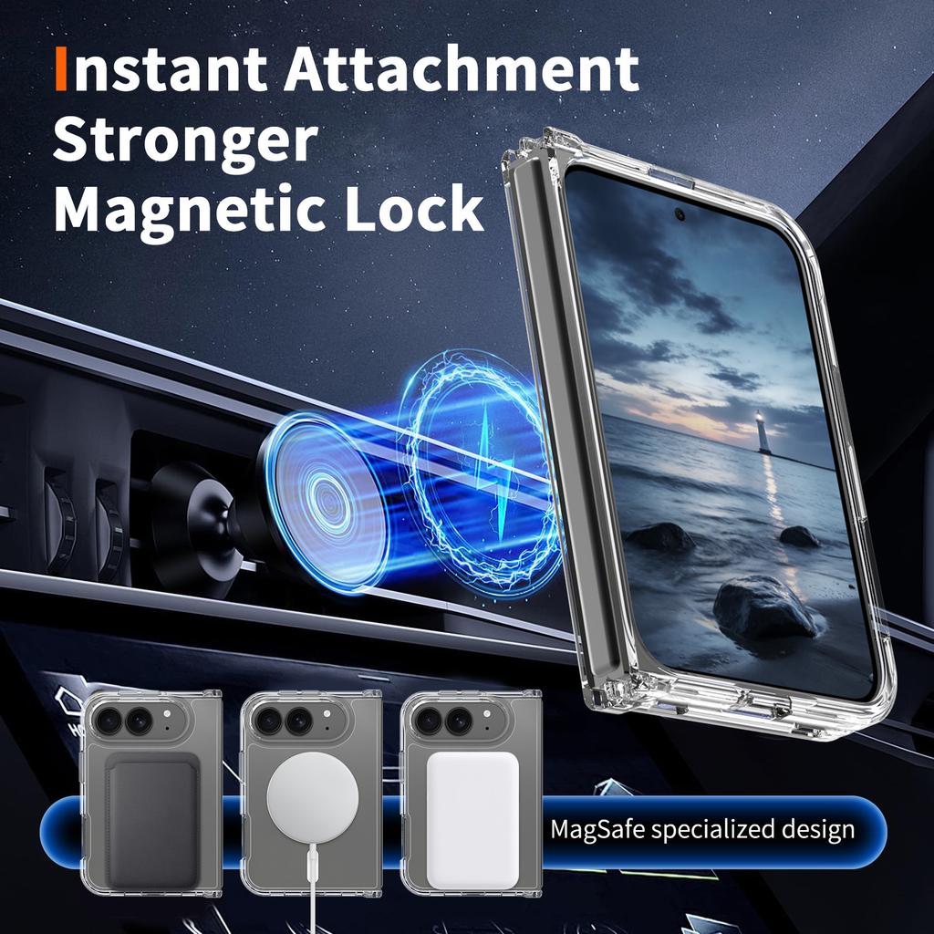 The New Product Is Suitable for Apple 18fold Transparent Magnetic Mobile Phone Case Iphone18 Left and Right Folding Protective Case.