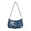2025 New Vintage American Trend Star Shoulder Underarm Bag Fashion Denim Chain Bag Canvas Crescent Bag