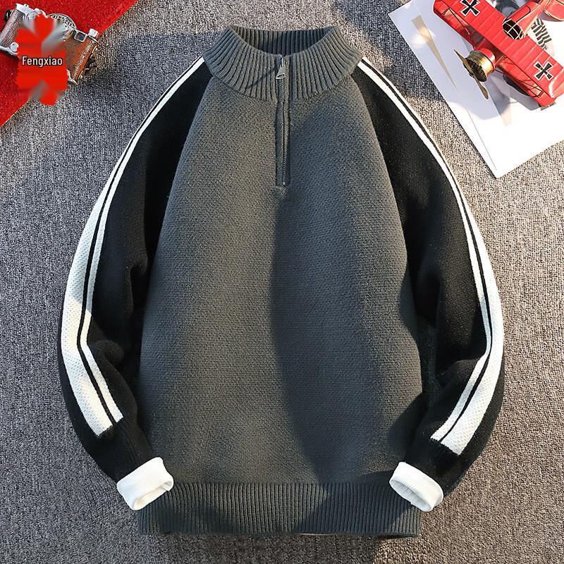 

Men s Half-Zip Thick Knit Pullover Sweater 4XL