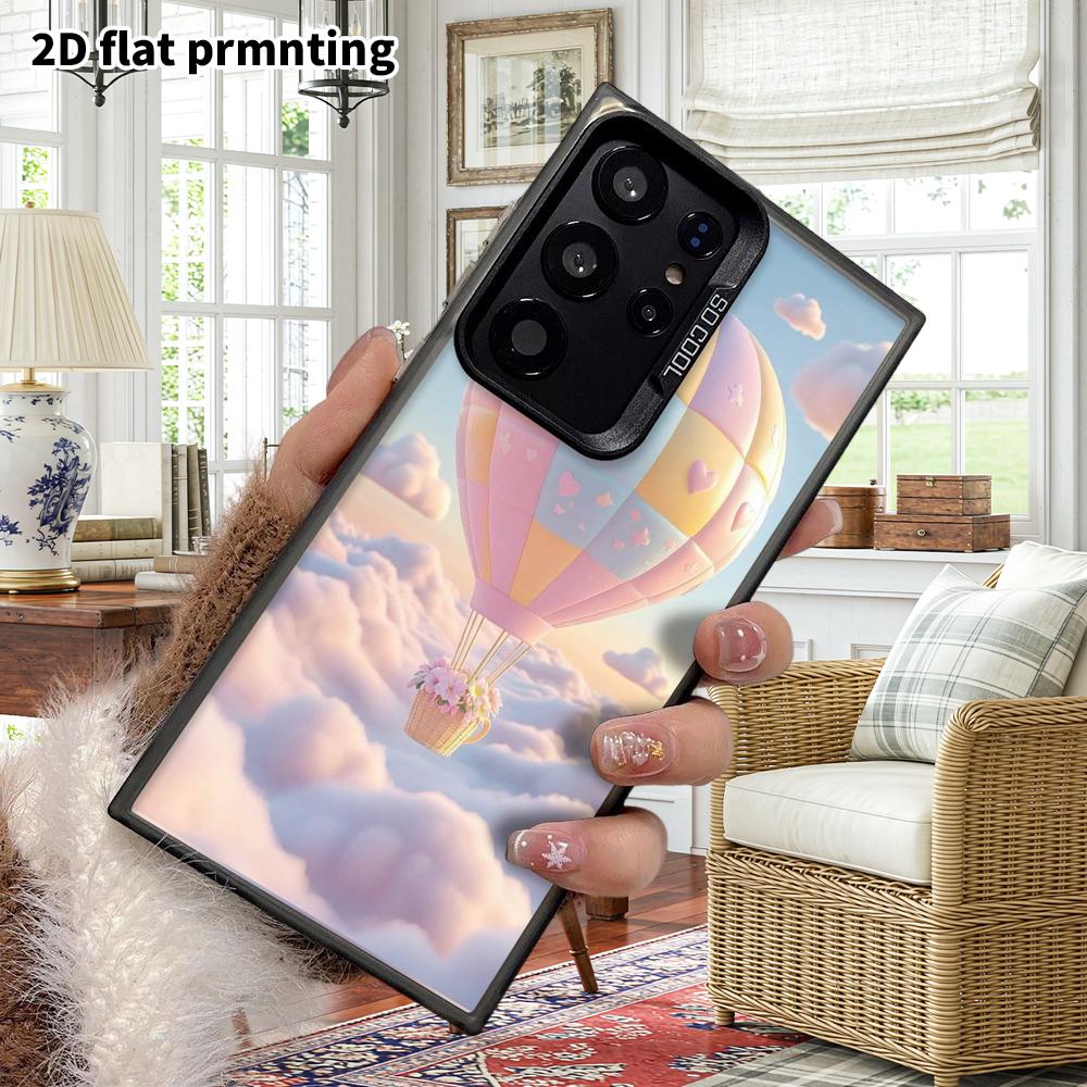 Phone Case: 2D Flat Samsung Galaxy A34 A35 M05 M06 S20 S22 S21 FE Plus 5G Protective Case, Couple Style, Macaron Hot Air Balloon, Christmas and Hallow