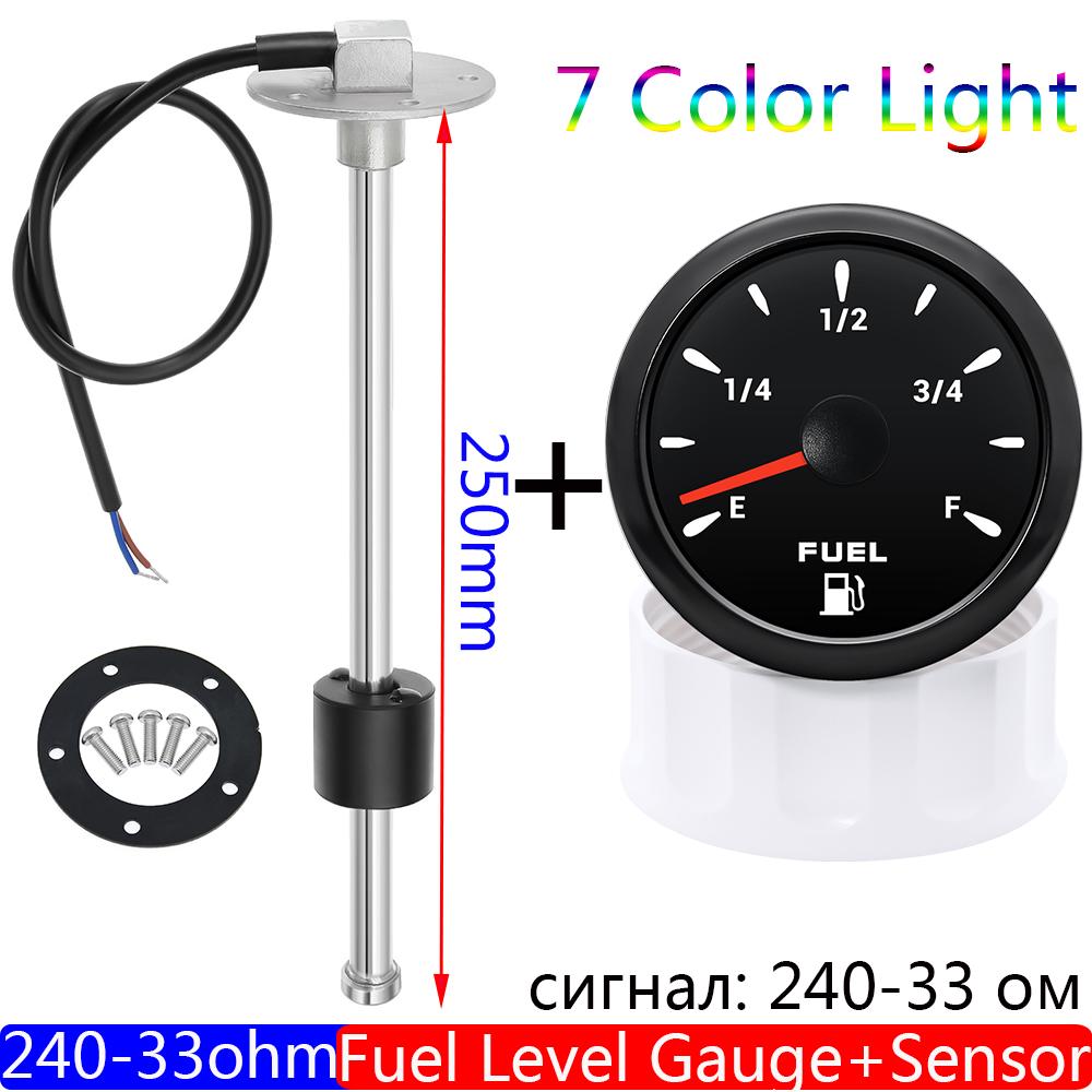 240-33 ohm Fuel Level Gauge with Fuel Float Level Sensor 100-600mm for Marine Car Boat RV 2"52MM Oil Tank Level Indicator Custom