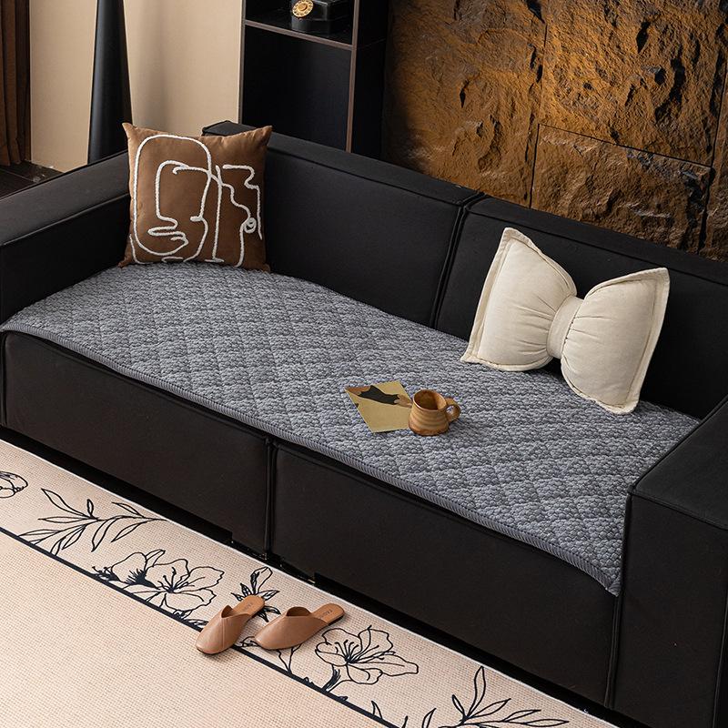 Corduroy Solid Color Thickened Non-Slip  Explosion Machine Washable Sofa Cushion Bay Window Cushion  New Straight Row Seat Cushion