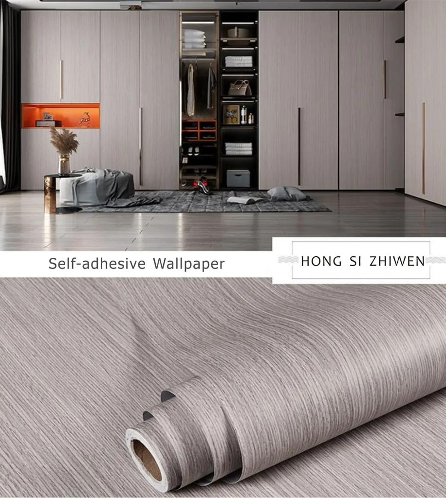 60/80cm Selbstklebende PVC Wasserdichte Holzmaserung Tapetenrollen Küchenaufkleber Möbel Schrank Tisch Wandpapiere Heimdekoration