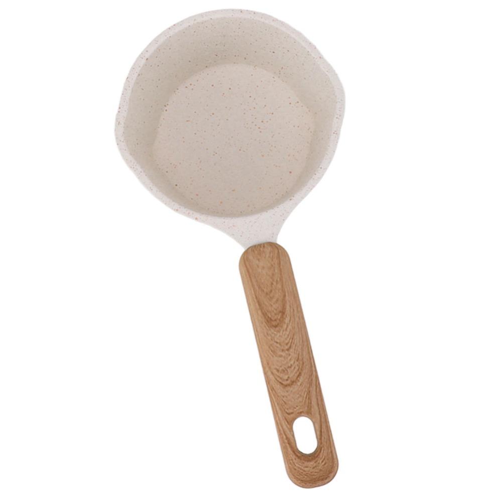 White Non-stick Pan Flat Bottom Cooking Pot Butter Melting Pot Sauce Pan  Soup Making