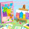 35Pcs/Set Kids Squeegee Art Craft Kit Rainbow Scratch Paper Art Kit Educational DIY Children Dot Scratch Painting Toy Toddlers Boys Girls Party Gift