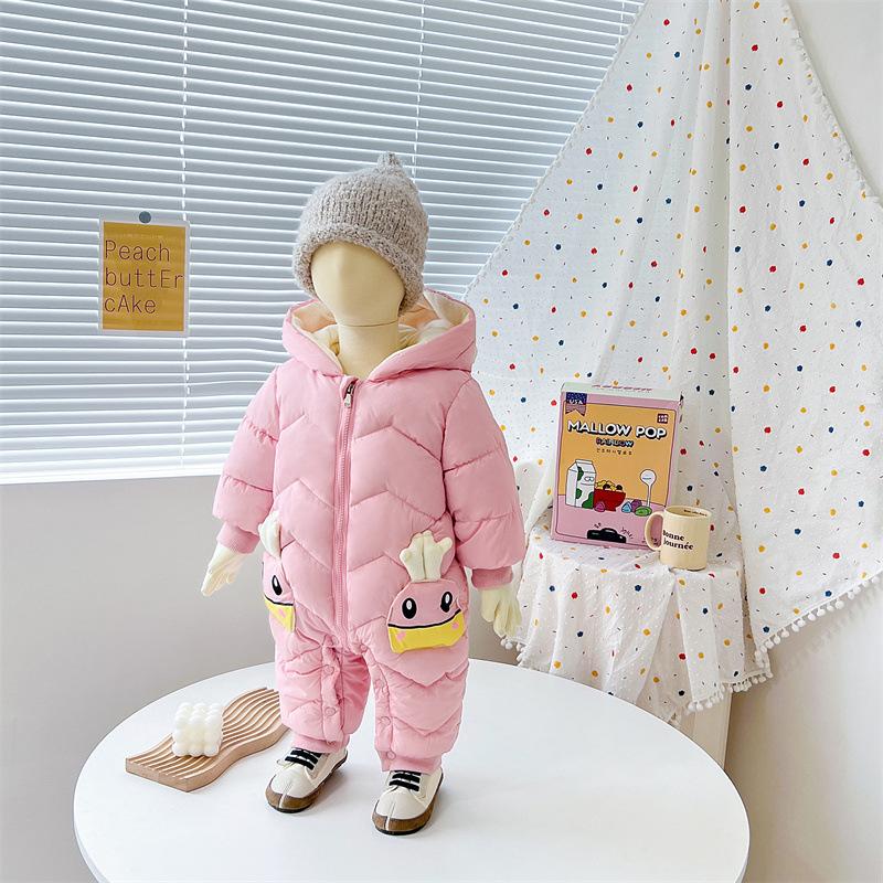 Warm Baby Coat Winter Hooded Mantle Rompers Thick Outfit Jumpsuit Overalls Snowsuit Children Boys Clothing Kids Clothes