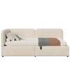 Letto imbottito 90x200 divano letto, velluto, contenitore idraulico, testiera alta, schienale intercambiabile, adatto per bambini e adulti, beige