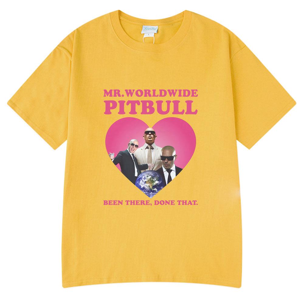 Rapper Pitbull Mr Worldwide Graphic Vintage Washed T Shirt Unisex Women Clothing Fashion Hip Hop Tshirts Summer Cotton Streetwear