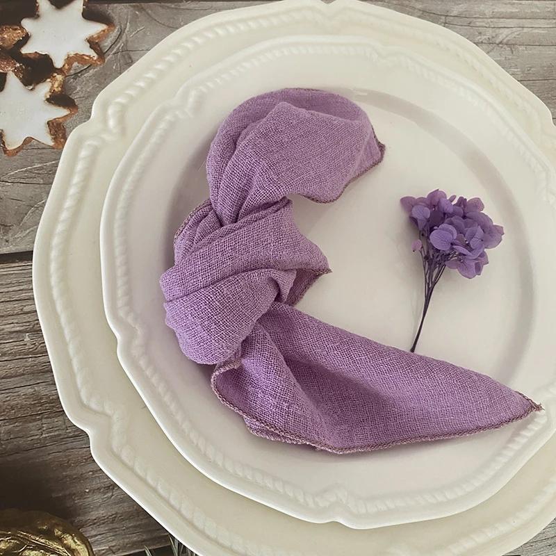 

Orange Gauze Cloth Napkins Set of 20 Rustic Handmade Cotton Napkin 30X30cm for Wedding Party Dinner Baby Shower Table Decoration