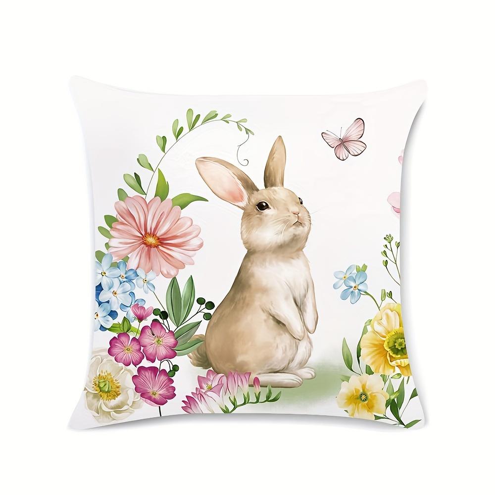 1PC Easter Bunny Pillowcase Home Decor, Office Decor, Living Room Decor, Sofa Decor (No Pillow Core)