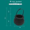 2Pcs/Lot  Black+White Plastic Candy Jar Skull Witch Cauldron Candy Kettle Halloween Party Hanging Pro