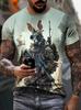 Fun Animal Pattern 3D Printed T-shirt for Men, Loose Fitting Harajuku Round Neck Clothing, Summer Fashion Casual Short Sleeved Tops