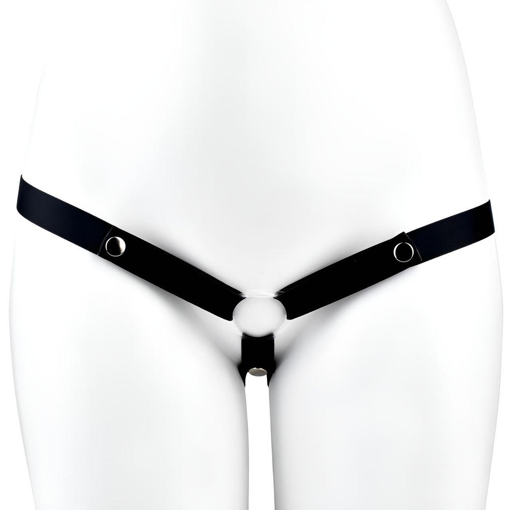 FRRK Adjustable Chastity Lock Belt with Elastic Buttons for Outing Wear