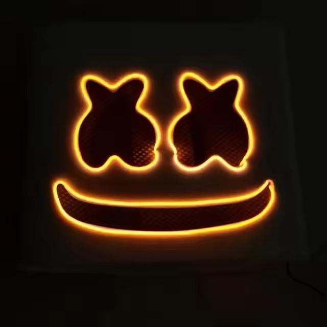 Masca LED Luminoasă la Modă Costume DJ Accesorii Articole Strălucitoare Lumină Neon Mască Marshmallow Pentru Festival de Muzică Club de Noapte Dans