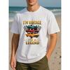 European Sizes Retro Car "I'm A Classic Legend" | Casual Men'S Short-sleeved Round-neck T-shirt with Print Pattern, Perfect for All-season Casual Wear