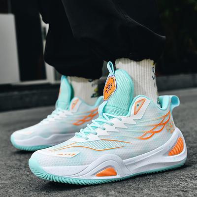 High-Top Mesh Basketballschuhe Herrenstiefel Zementboden Jugendsportschuhe Echte Trainingsschuhe Kinder-Sneaker