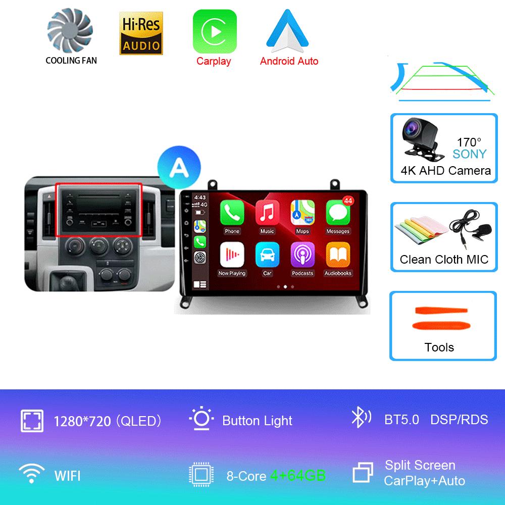 Car Radio for Toyota Hiace H300 VI 6 GranAce I 1 2019 - 2022 Multimedia Video Player Navigation GPS Android 14 2 Din Dvd