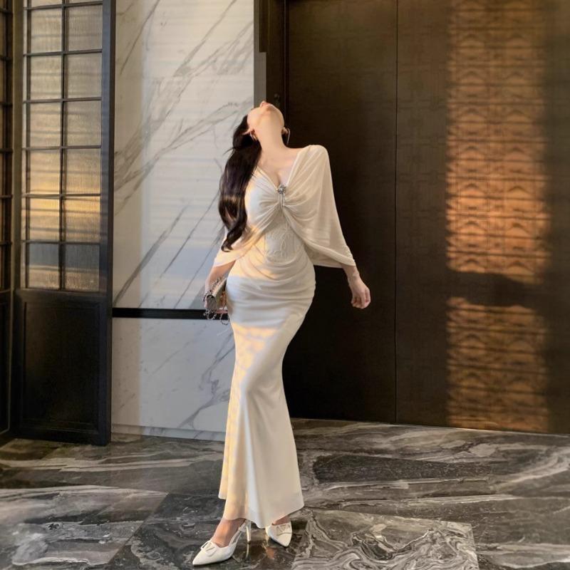 French Tube Top Dress Women's Spring Summer New Birthday Dress Dress Pure Desire Fishtail Long Dress Tight Hip Skirt