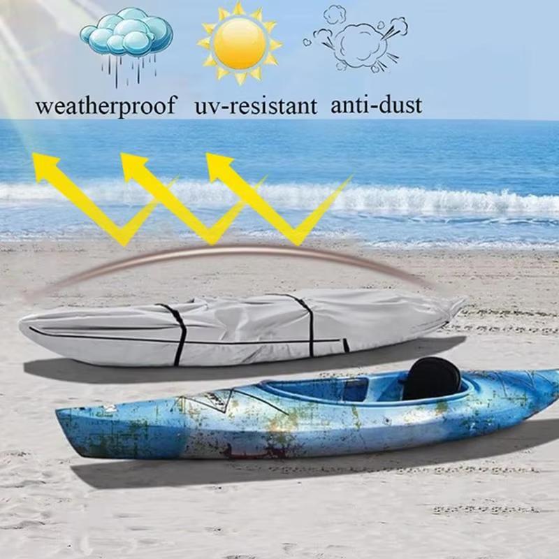 For Canoe Kayak Full-Cover Boat Protection Dustproof Canoe Cover Water Sports Full Coverage Fishing Boat Cover 420D Oxford Cloth