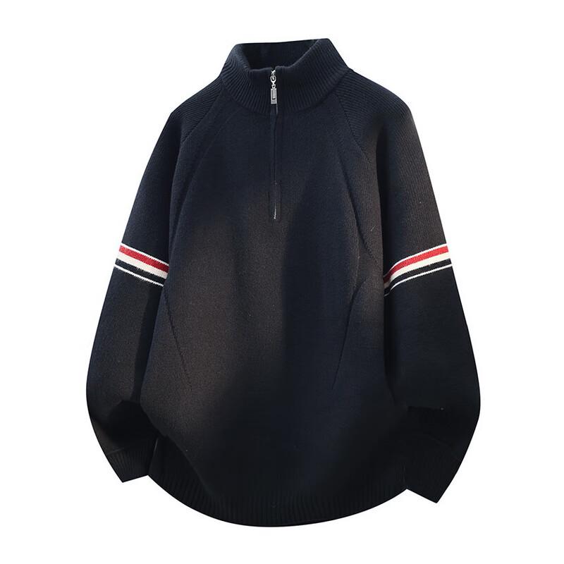 Men's Half-Zip Stand Collar Knit Sweater