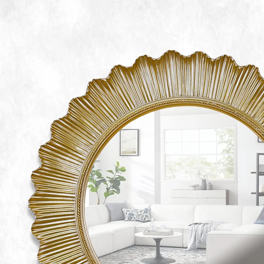 Flashy Wall Mirror In Gold Color