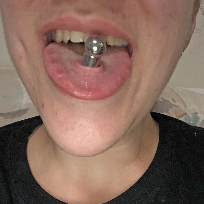 Titanium Steel Straight Barbell Piercing for Tongue, PA, and Nipple - Large Trendsetter Design.