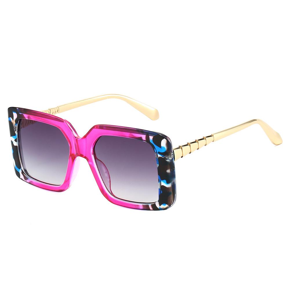 

New Fashion Two Color Gradient Square Women Sunglasses Brand Personality Metal Temple Design Trendy Men Sun Glasses Uv400 as picture