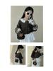 Korean Style Leopard Print Girls' Shoulder Bag - Cute Cat Design Fashionable Crossbody Handbag