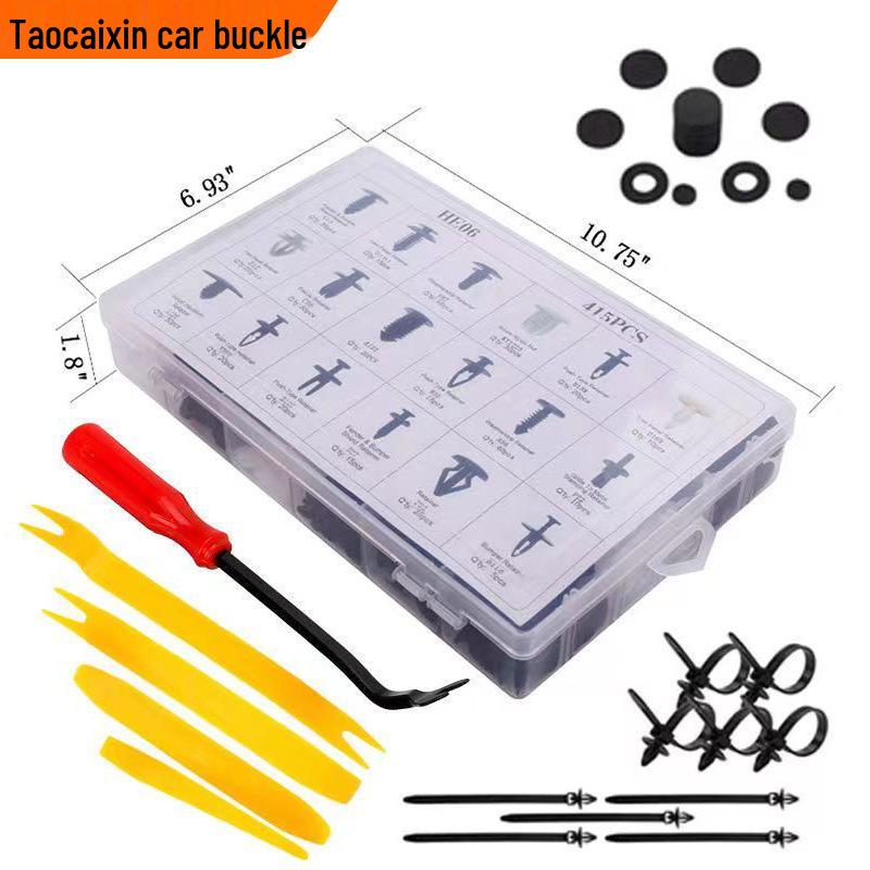 415-Piece Snap-in Car Expansion Screws & Plastic Clips Set for Door Panels and Mudguards