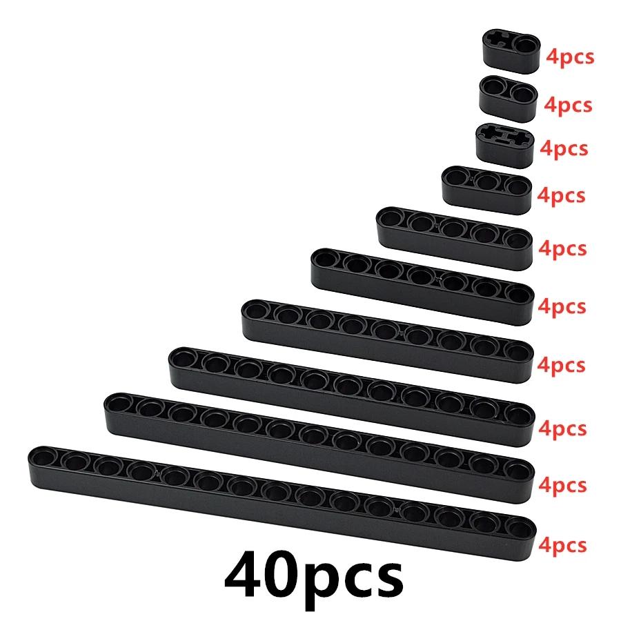 40 PEZZI Blocchi da Costruzione Trave Braccio di Sollevamento con Foro Spesso 1x13 1x15 Foro Assale Braccio Mattoncini MOC Parti Tecniche Compatibili con 32316