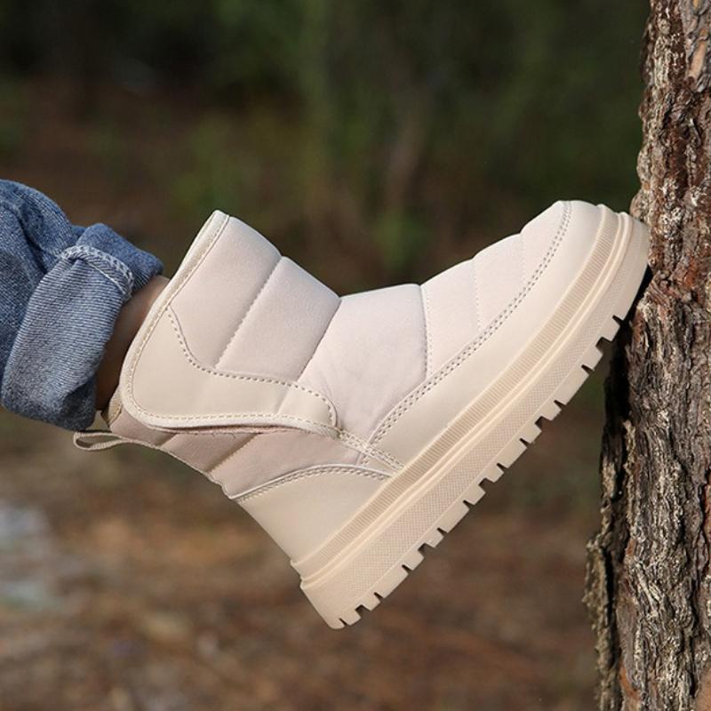 Kids Non-slip Snow Boots Boys Girls Plush High-top Boots Warm Cotton Shoes Winter Walking Hiking Shoes