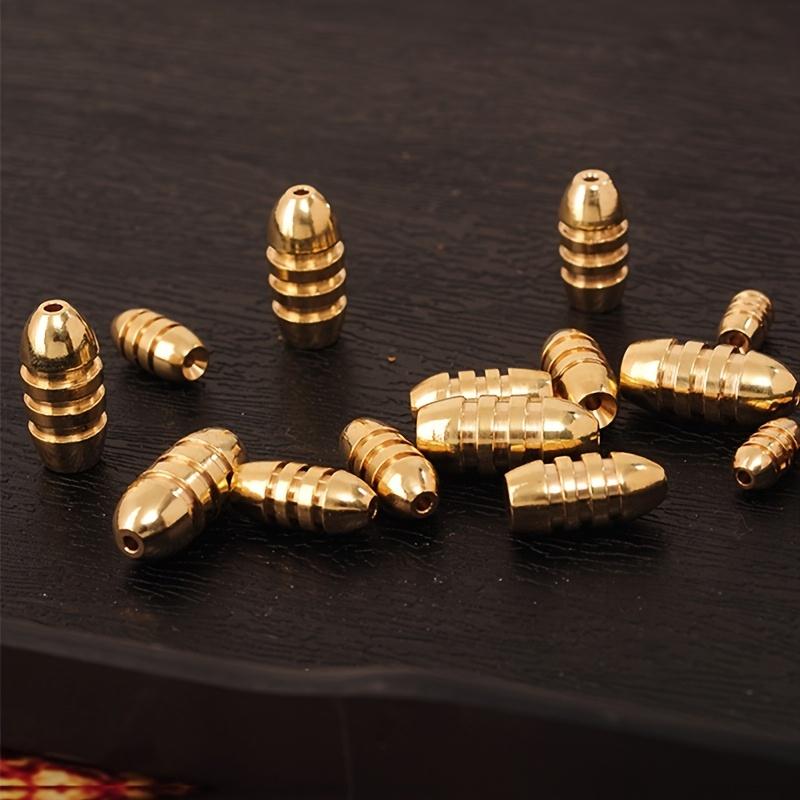 1set/25pcs Bullet Copper Set, Texas Fishing Set Accessory Combination Lua Accessories Pure Copper Counterweight, 5 Sizes Fishing Gear Supplies