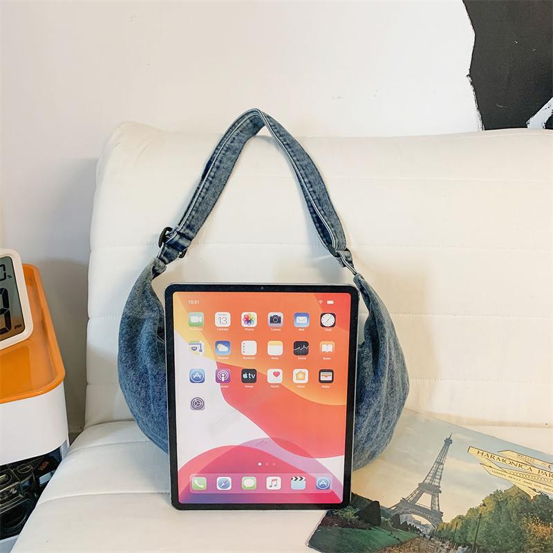 Damen Denim Umhängetasche Große Kapazität Crossbody Tasche