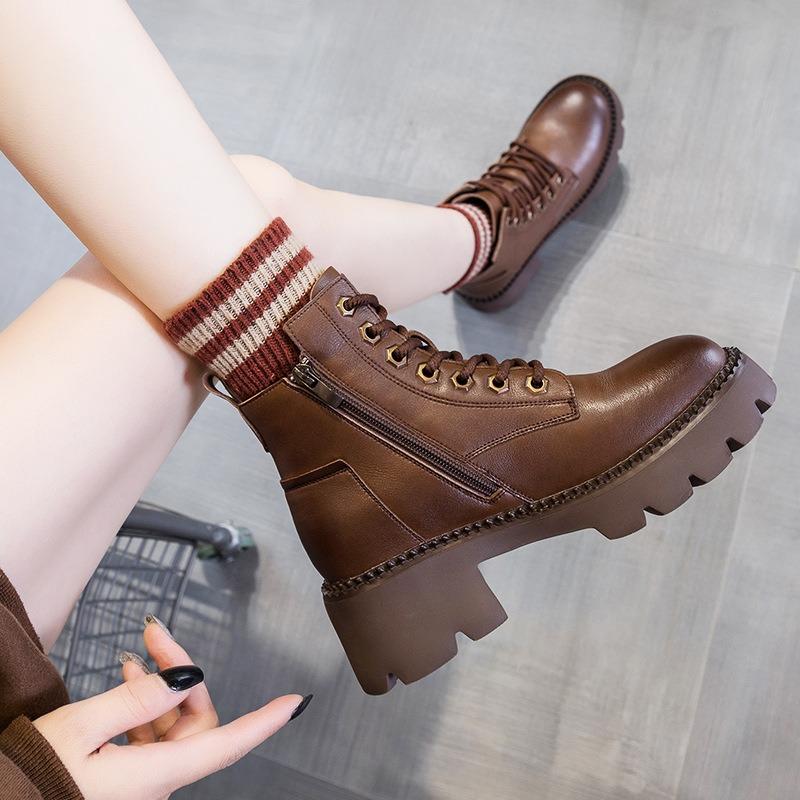 Martin Boots Leather Short Boots Thick Bottom Single Boots