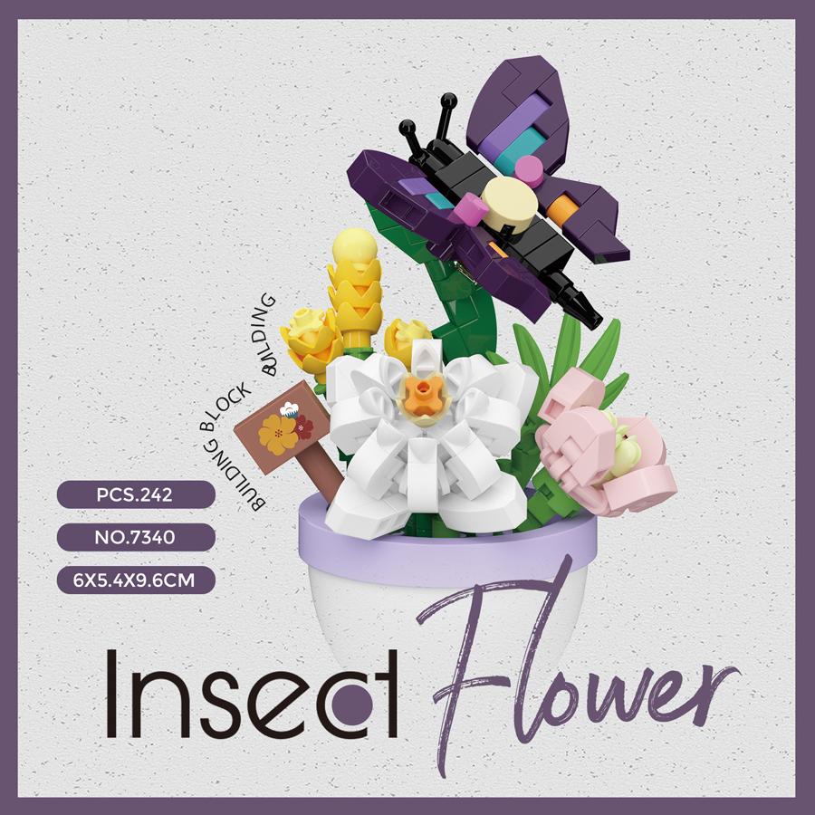Flower Pot Building Blocks Flowers Insect Series Diamond Bricks Kids Toys Bee Butterfly Dragonfly Garden Toys Decorations