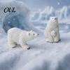 Winter Themed Micro Ornaments Polar Bear Resin Mini Figurines, Mother Baby Miniature for Figurines Succulents Pots Fish Tanks, Waterproof Home
