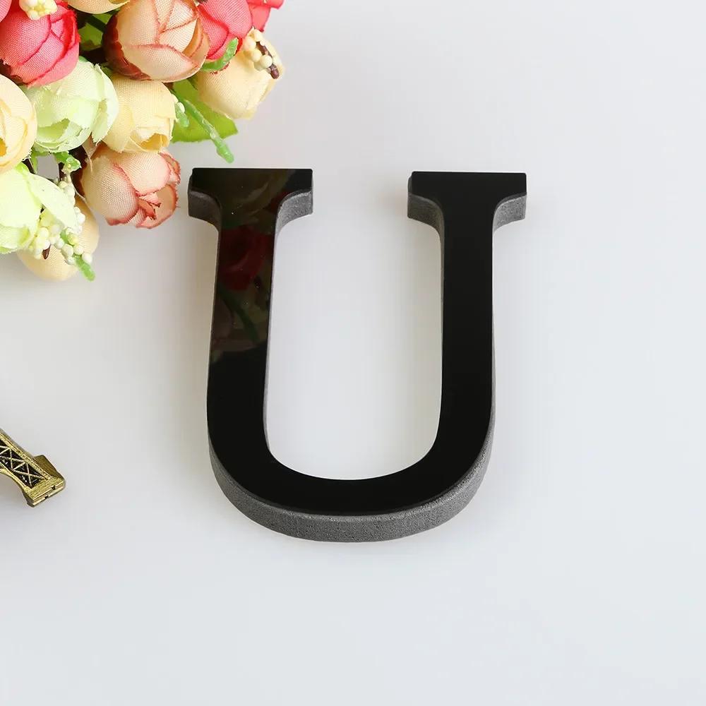 Pegatina de Pared de 26 Letras 3D DIY Espejo Acrílico Decalcomanías Decoración del Hogar Arte de Pared Mural para fiesta boda Navidad Arte de Pared Retro