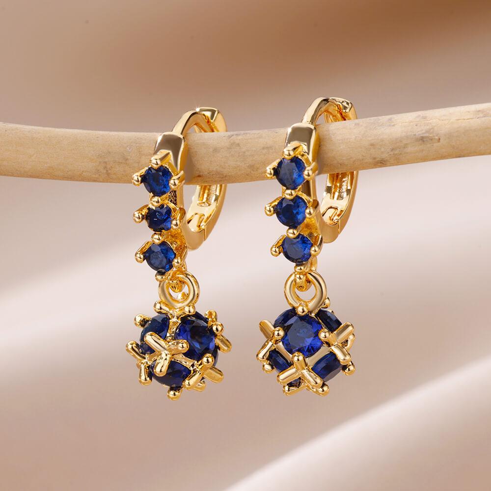 Stainless Steel Green Zircon Ball Dangle Earrings For Women Spherical Earring  Trending Luxury Wedding Jewelry