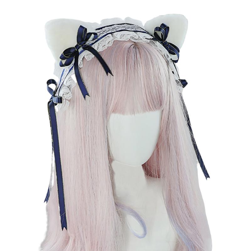 Anime Style Plush Animal Ear Hairpiece Cosplay headbands For Costume Halloween Gathering Soft Polyester Hair Decoration