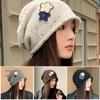 Windproof Knitted Beanie Cap Star Curled Edge Hood Casual Pullover Hat