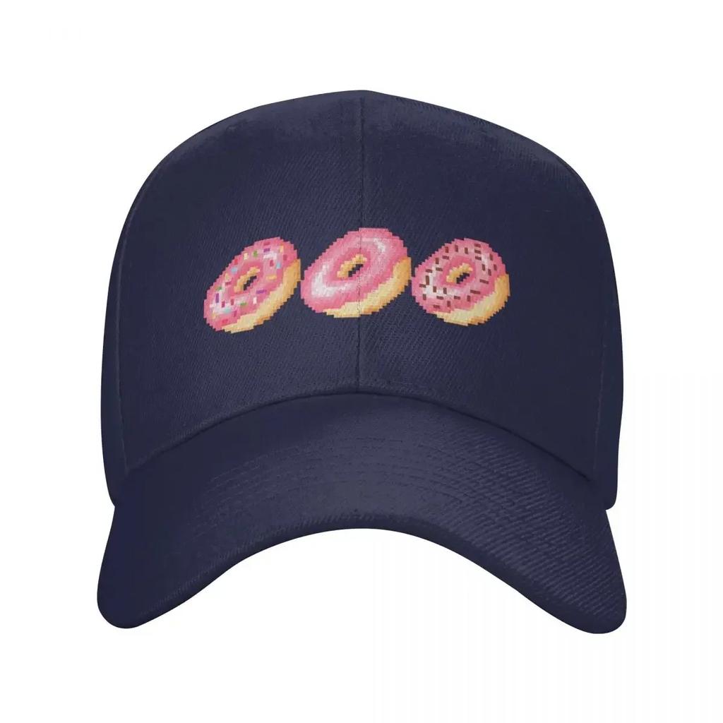 Declicious Retro Pixel Glazed Donut Baseball Cap Birthday Rugby Brand Unisex Cap Hood Baseball Unisex Womens