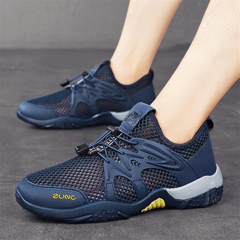 Summer quick-drying creek shoes men's outdoor wading shoes large mesh hollow shoes men's mesh sports trendy shoes