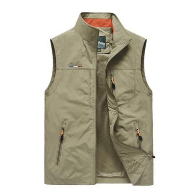 Herrenweste für Frühling und Herbst, für mittleres und älteres Alter, Outdoor-Freizeitsport, lockere große Herrenwestenjacke