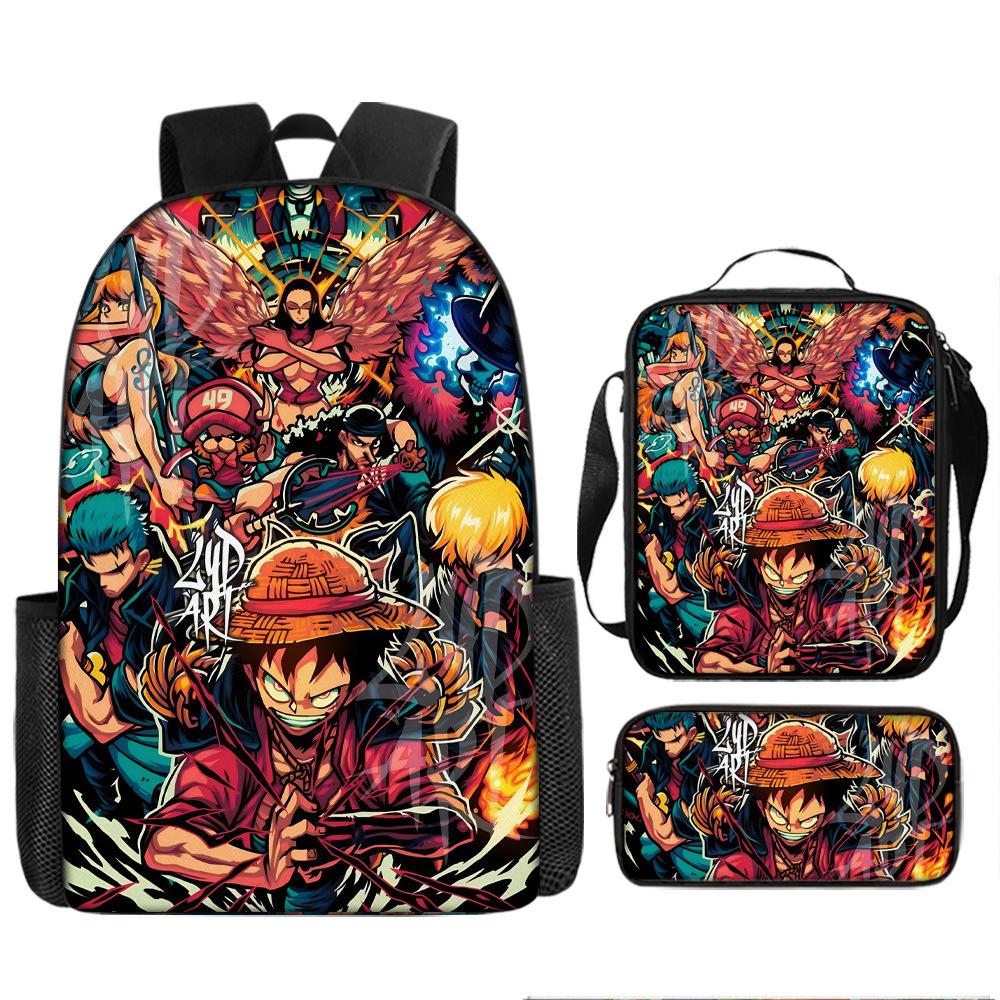 One Piece Luffy One Piece Schultasche Sauron Rucksack Schüler Nautischer König Rucksack Umhängetasche Federmäppchen Set